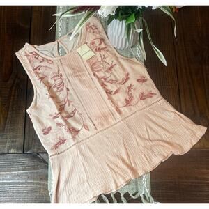 Lucky Brand Coral Pink Knit Top Size M